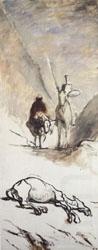 Don Quixote and the Dead Mule, Honore  Daumier